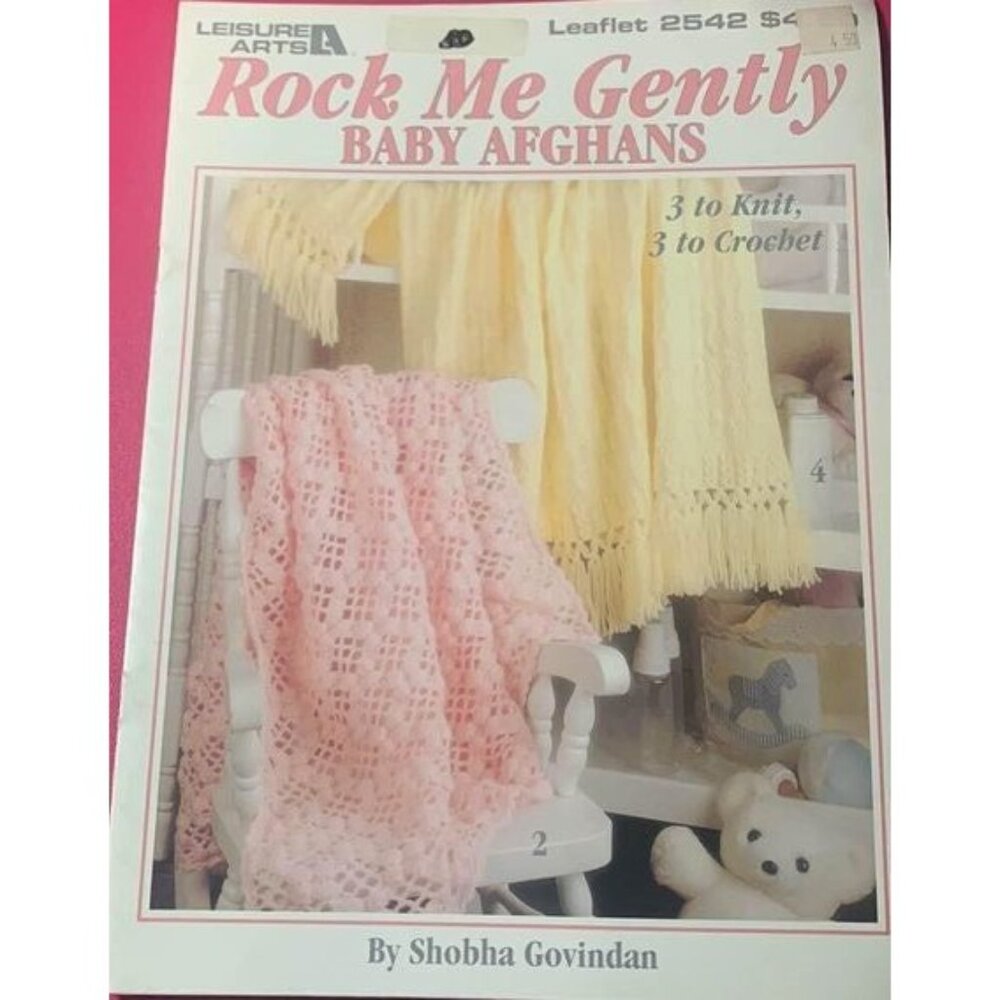 Leisure Arts Rock Me Gently Baby Afghans Crochet & Knit Design Book Leaflet 2542